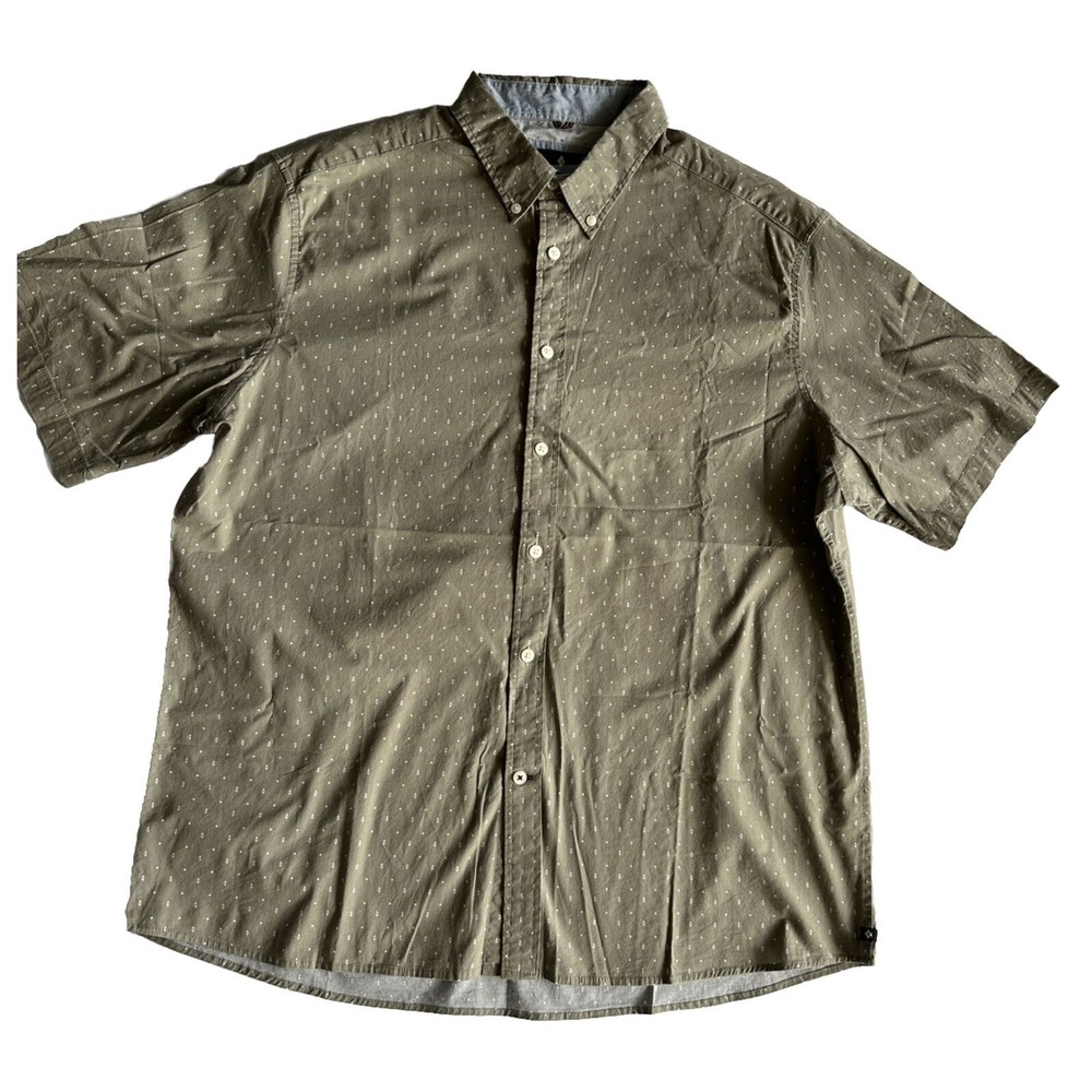 Argyle culture, Russell Simmons Men’s Button Up XL Tan, White Geometric Shapes